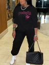 Plus Size Women's Fashion Casual Sports Autumn And Winter Two-Piece Pants Set