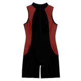 Women's Swimsuit One-piece Swimwear Rompers Surfing Swimming Bathing Suit Crew Neck Front Zipper Swim Bodysuit Jumpsuit Athletic
