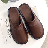 Plus Size 47 48 Men's Autumn Home Shoes Unisex Leather Slippers Comfort Indoor Slippers Men Indoor Shoes Flat Slippers
