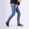 Men Leather Pants Skinny Fit Elasti Fashion PU Leather Trousers Motorcycle Pants Wet Look Stretch Faux Leather Streetwear