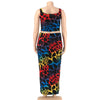 Plus Size Skirts Sets Women Wholesale Print Bodycon Fashion Square Collar Tops Maxi Skirt Casual New Two Piece Suit Dropshipping
