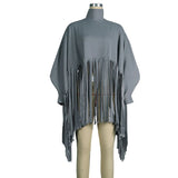 Womens Plus Size Fashion Tops Streetwear Solid Fall Clothes Ladies Elegant Tops and Blouses with Tassel Wholesale Dropshipping
