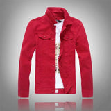 New Fashion Men Denim Jacket Cowboy White Jeans Jacket Men Casual Slim Fit Jeans Jacket Cotton Coat OUTWEAR Male Clothes