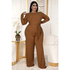 Plus Size Women's Clothing Two Piece Set Pure Color Matching Sets Long Sleeve Fall Clothes Casual Outfits Wholesale Dropshipping