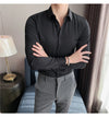 Plus Size S-7XL High Quality Men Dress Shirt 2024 Autumn Long Sleeve Solid Business Slim Shirts Homme Dress Social Casual Shirt