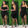 Plus Size Clothing Dress Wholesale Elegant Party Outfits Bandage Draped Tank Slip Maxi Dresses for Women Summer  Dropshipping