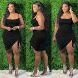 Plus Size Clothing Dress Wholesale Elegant Party Outfits Bandage Draped Tank Slip Maxi Dresses for Women Summer  Dropshipping