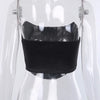 Sleeveless Off Shoulder Fashion Sexy Corset Crop Tops Vest Female Underwear Backless Bustier Top Solid