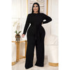 Plus Size Women's Clothing Two Piece Set Pure Color Matching Sets Long Sleeve Fall Clothes Casual Outfits Wholesale Dropshipping