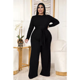 Plus Size Women's Clothing Two Piece Set Pure Color Matching Sets Long Sleeve Fall Clothes Casual Outfits Wholesale Dropshipping