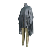 Womens Plus Size Fashion Tops Streetwear Solid Fall Clothes Ladies Elegant Tops and Blouses with Tassel Wholesale Dropshipping