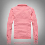New Fashion Men Denim Jacket Cowboy White Jeans Jacket Men Casual Slim Fit Jeans Jacket Cotton Coat OUTWEAR Male Clothes