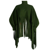 Womens Plus Size Fashion Tops Streetwear Solid Fall Clothes Ladies Elegant Tops and Blouses with Tassel Wholesale Dropshipping
