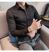 Plus Size S-7XL High Quality Men Dress Shirt 2024 Autumn Long Sleeve Solid Business Slim Shirts Homme Dress Social Casual Shirt