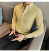 Plus Size S-7XL High Quality Men Dress Shirt 2024 Autumn Long Sleeve Solid Business Slim Shirts Homme Dress Social Casual Shirt