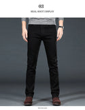 Men Plus Size Jeans 38 40 Slim Skinny Stretch Straight Classic Version of Simple Black Denim Pants Male Brand Clothing