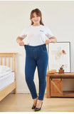 Plus Size Clothing L-6XL Women's Elastic Waist Jeans High Waist Skinny Curvy Denim Mom  Jeans Casual Pencil Pants Lady Trousers