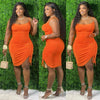 Plus Size Clothing Dress Wholesale Elegant Party Outfits Bandage Draped Tank Slip Maxi Dresses for Women Summer  Dropshipping