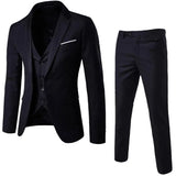 3pcs Suit Men Slim Formal Suit Solid Color Vest Pants Set 3 Piece Mens Suit Business Suit costume homme костюм мужской