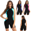 Women's Swimsuit One-piece Swimwear Rompers Surfing Swimming Bathing Suit Crew Neck Front Zipper Swim Bodysuit Jumpsuit Athletic