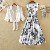 Women 2 piece sets outfits summer 2025 korean trend two piece set dress set Fashion elegant floral DressesNew in matching sets