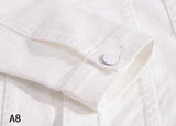 New Fashion Men Denim Jacket Cowboy White Jeans Jacket Men Casual Slim Fit Jeans Jacket Cotton Coat OUTWEAR Male Clothes