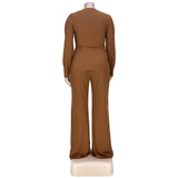 Plus Size Women's Clothing Two Piece Set Pure Color Matching Sets Long Sleeve Fall Clothes Casual Outfits Wholesale Dropshipping