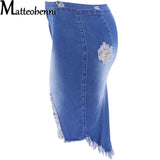2021 Summer Sexy Ripped Denim Skirt Women Fashion Hollow Out Casual Hole Tassel Mini Skirt Irregular Basic Pocket Jeans Skirt