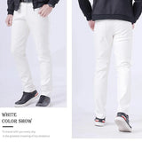 Men Leather Pants Skinny Fit Elasti Fashion PU Leather Trousers Motorcycle Pants Wet Look Stretch Faux Leather Streetwear