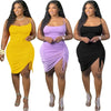 Plus Size Clothing Dress Wholesale Elegant Party Outfits Bandage Draped Tank Slip Maxi Dresses for Women Summer  Dropshipping
