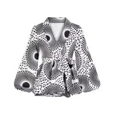 African Clothes for Women Summer African Women V-neck Polyester Printing Long Sleeve T-shirt Women Top African Clothing