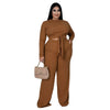 Plus Size Women's Clothing Two Piece Set Pure Color Matching Sets Long Sleeve Fall Clothes Casual Outfits Wholesale Dropshipping