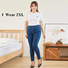 Plus Size Clothing L-6XL Women's Elastic Waist Jeans High Waist Skinny Curvy Denim Mom  Jeans Casual Pencil Pants Lady Trousers