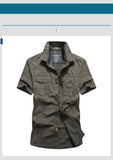 M-6xlplus Size Men's Shirt Summer Short Sleeve Cargo Shirts New Shirts Breathable Cool 100% Cotton Camisa Social Masculina