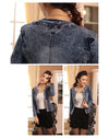 Elegant Diamonds Denim Jackets Women Vintage Jeans Jacket Ladies Spring Autumn outerwear Slim Casual Denim Coats