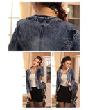 Elegant Diamonds Denim Jackets Women Vintage Jeans Jacket Ladies Spring Autumn outerwear Slim Casual Denim Coats