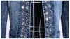 Elegant Diamonds Denim Jackets Women Vintage Jeans Jacket Ladies Spring Autumn outerwear Slim Casual Denim Coats