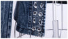 Elegant Diamonds Denim Jackets Women Vintage Jeans Jacket Ladies Spring Autumn outerwear Slim Casual Denim Coats