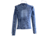Elegant Diamonds Denim Jackets Women Vintage Jeans Jacket Ladies Spring Autumn outerwear Slim Casual Denim Coats