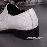 ntparker Fashion Pointed Toe Man Shoes Designer Leather Dress Shoes for Man White Wedding/ Business Shoes Man, Big Sizes US6-12
