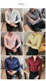 Plus Size S-7XL High Quality Men Dress Shirt 2024 Autumn Long Sleeve Solid Business Slim Shirts Homme Dress Social Casual Shirt