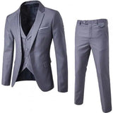3pcs Suit Men Slim Formal Suit Solid Color Vest Pants Set 3 Piece Mens Suit Business Suit costume homme костюм мужской