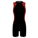 Women's Swimsuit One-piece Swimwear Rompers Surfing Swimming Bathing Suit Crew Neck Front Zipper Swim Bodysuit Jumpsuit Athletic