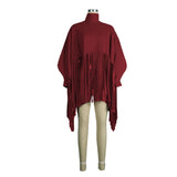 Womens Plus Size Fashion Tops Streetwear Solid Fall Clothes Ladies Elegant Tops and Blouses with Tassel Wholesale Dropshipping