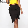2021 Summer Sexy Ripped Denim Skirt Women Fashion Hollow Out Casual Hole Tassel Mini Skirt Irregular Basic Pocket Jeans Skirt