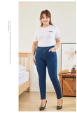 Plus Size Clothing L-6XL Women's Elastic Waist Jeans High Waist Skinny Curvy Denim Mom  Jeans Casual Pencil Pants Lady Trousers
