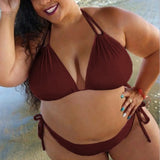 2025 New Plus Size Sexy Bikini Women's Bikini Set Bathing Suits Beachwear Large Breasts