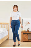 Plus Size Clothing L-6XL Women's Elastic Waist Jeans High Waist Skinny Curvy Denim Mom  Jeans Casual Pencil Pants Lady Trousers