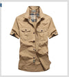 M-6xlplus Size Men's Shirt Summer Short Sleeve Cargo Shirts New Shirts Breathable Cool 100% Cotton Camisa Social Masculina