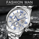 reloj hombre Luxury Business Men Watchs Stainless Steel Quartz WristWatch Male Leather Calendar Luminous Clock relogio masculino